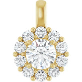1CTW Halo Round Diamond Pendant Set in 14K White Gold